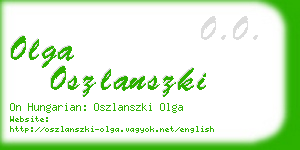 olga oszlanszki business card